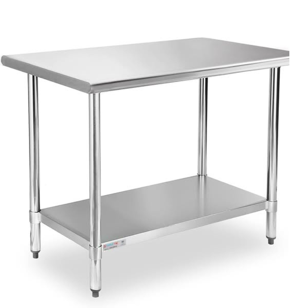 Stainless steel commercial table